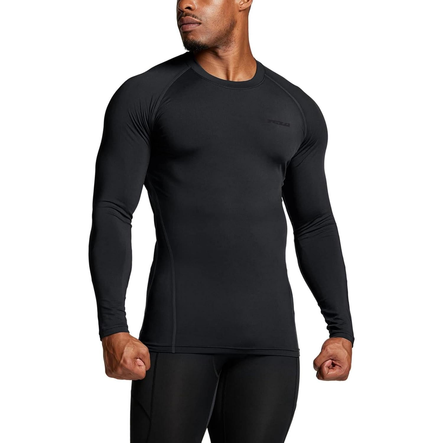 Camisa de Compresión Térmica TSLA para Hombre 2pack Negro