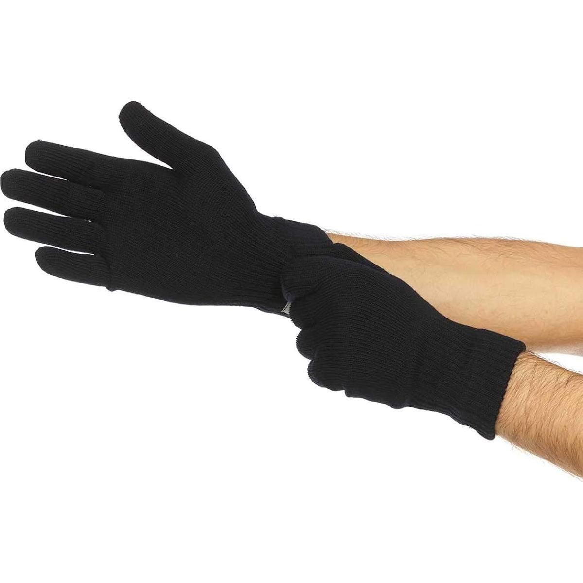 Forro de Guante de Lana Merino Minus33 - Cálido y Cómodo - Talla XL - Negro