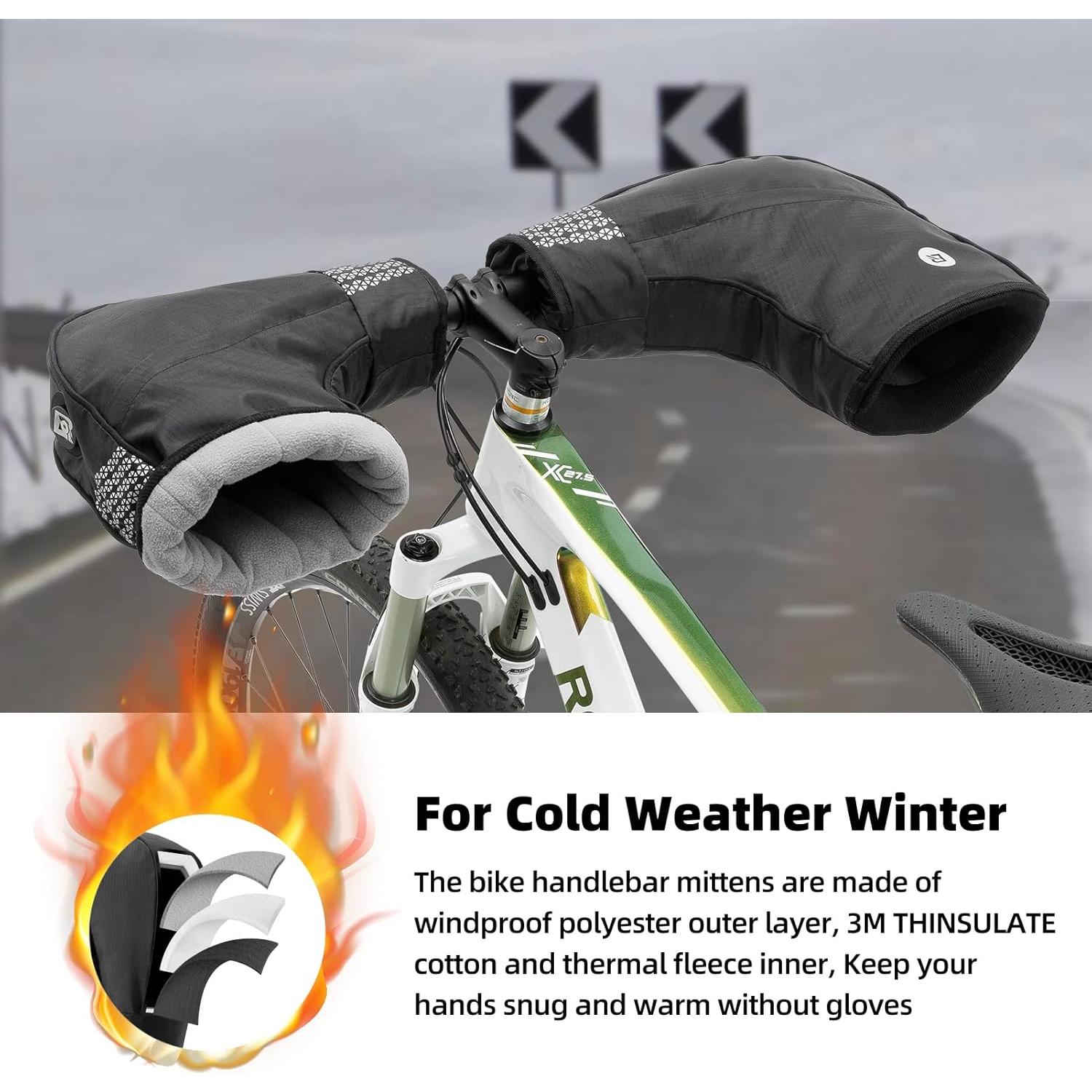 Mitones para Manillar ROCKBROS Térmicos para Ciclismo Negro