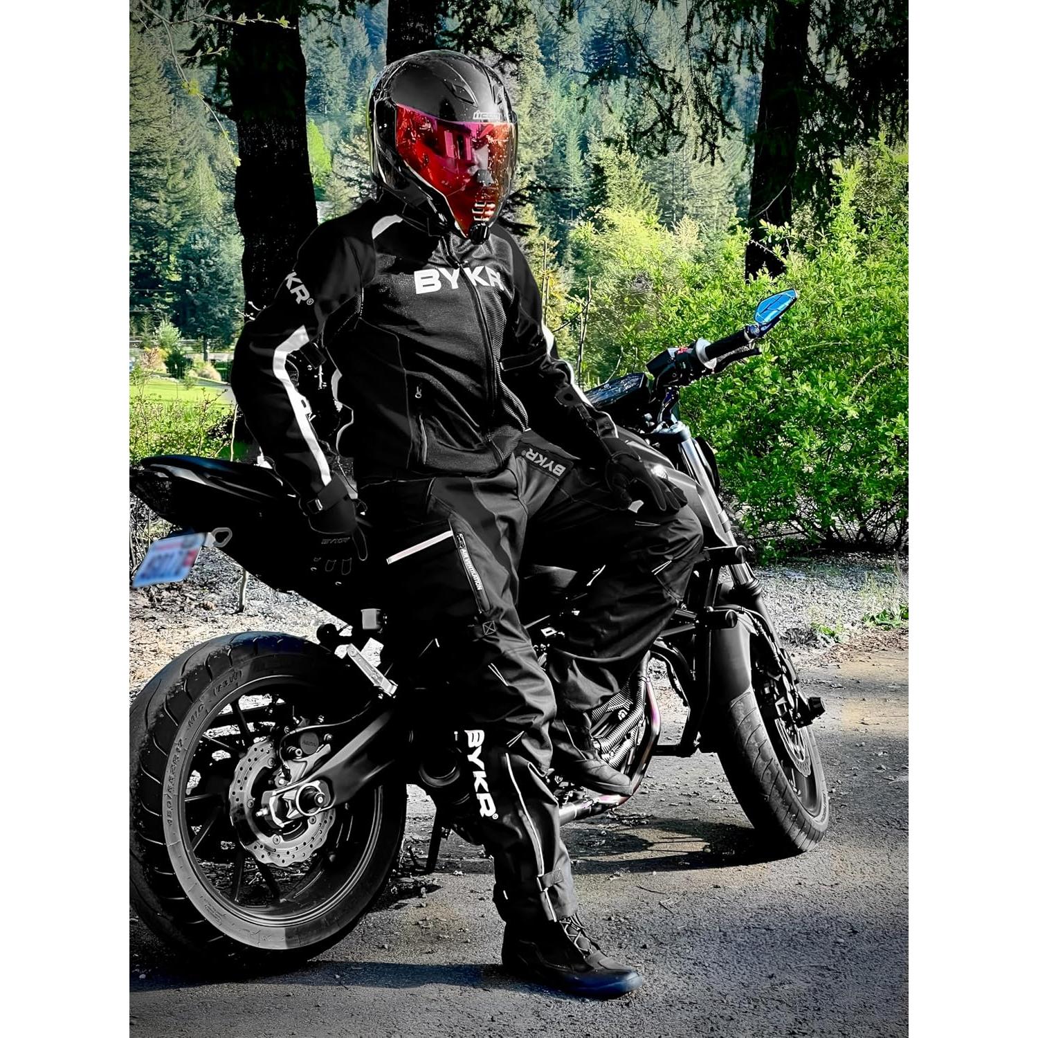 Pantalones de Motocicleta BYKR Unisex 32WX34L Impermeables