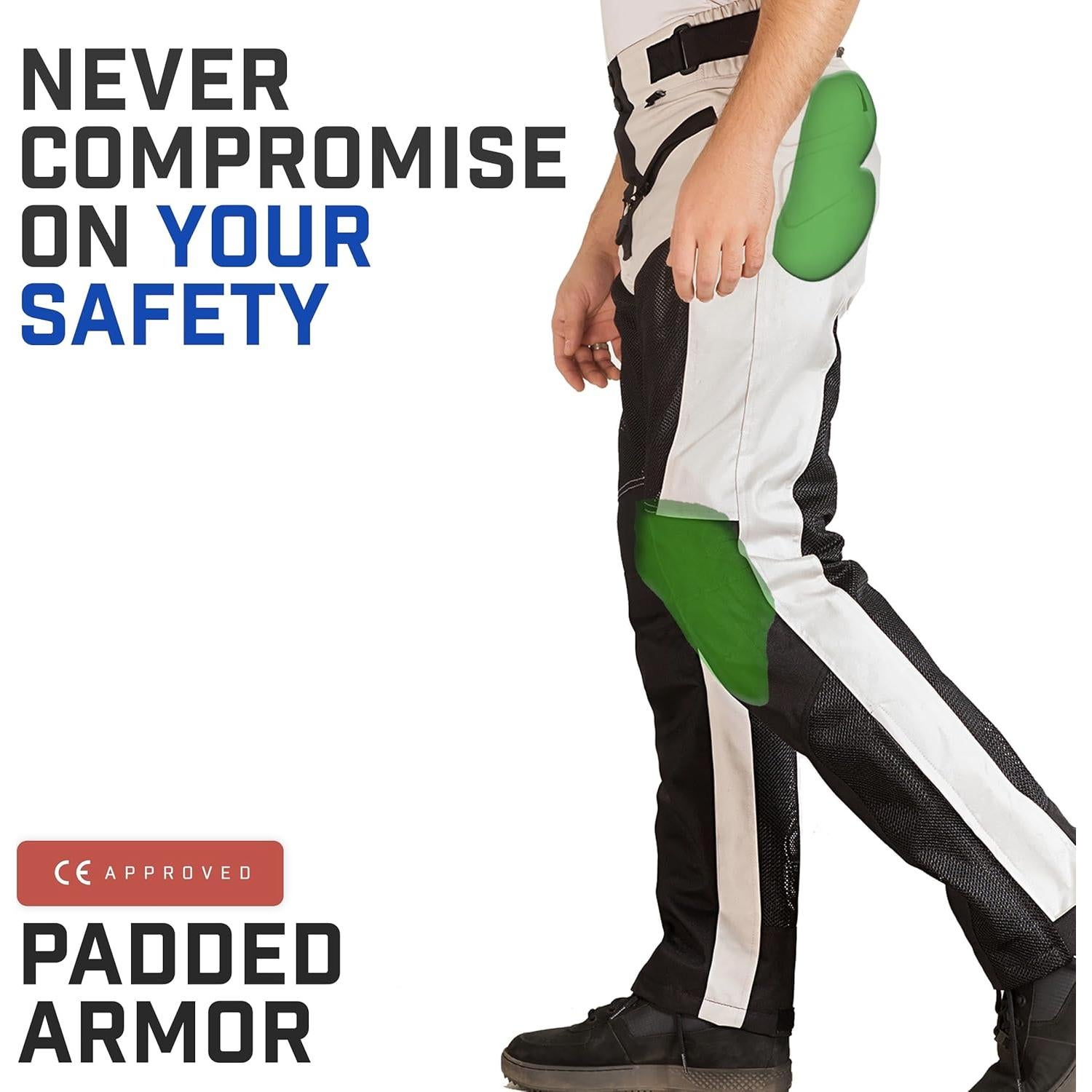 Pantalones de Motocicleta de Malla WICKED STOCK Gris 34W x 32L