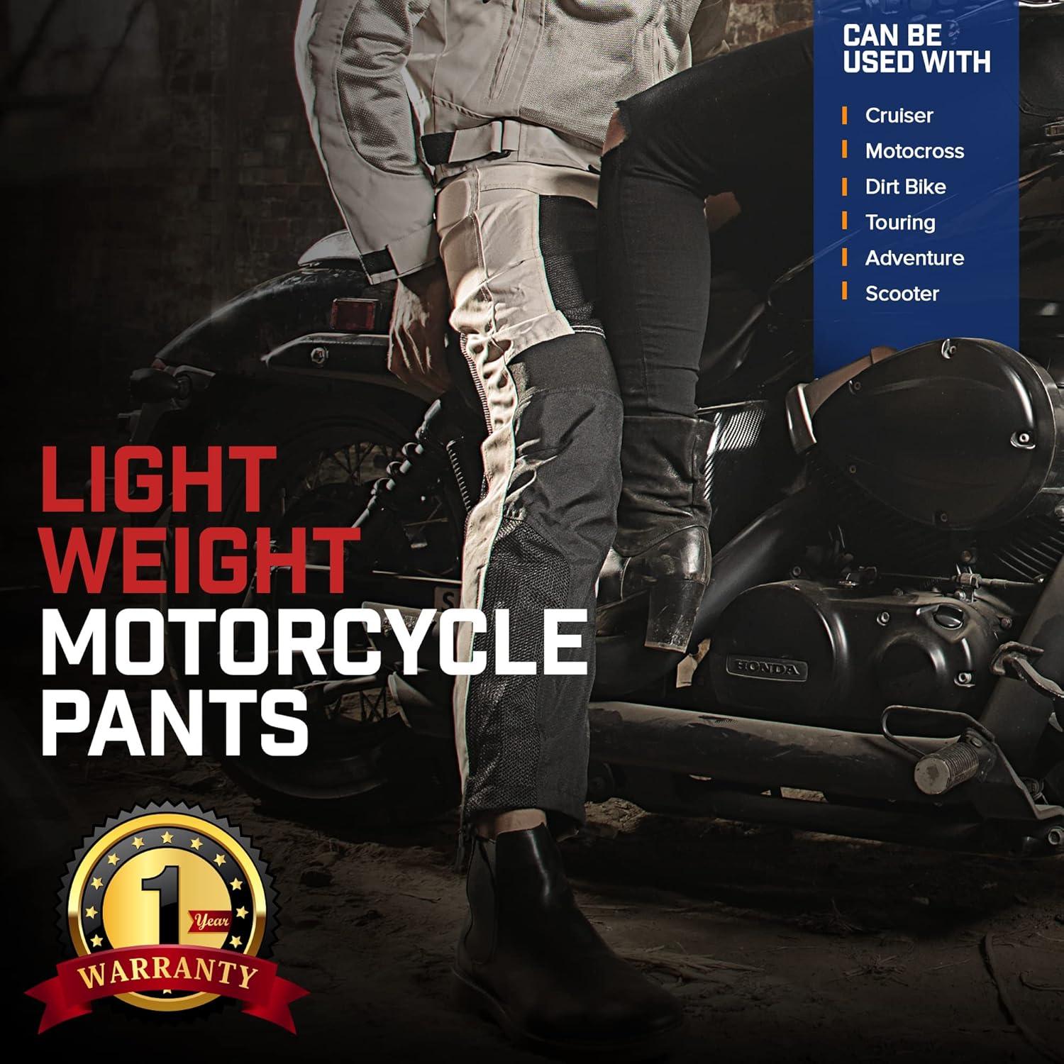 Pantalones de Motocicleta de Malla WICKED STOCK Gris 34W x 32L