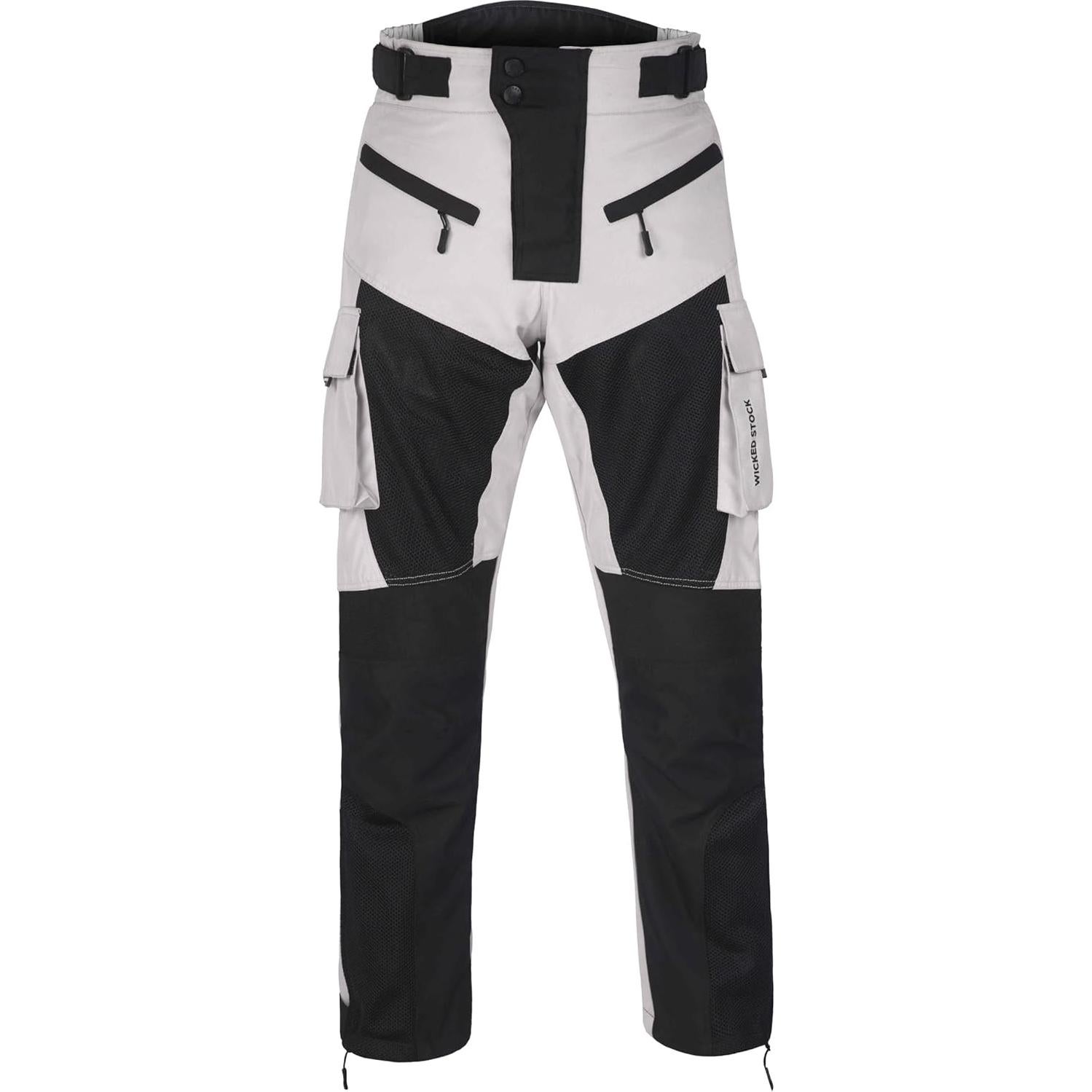 Pantalones de Motocicleta de Malla WICKED STOCK Gris 34W x 32L