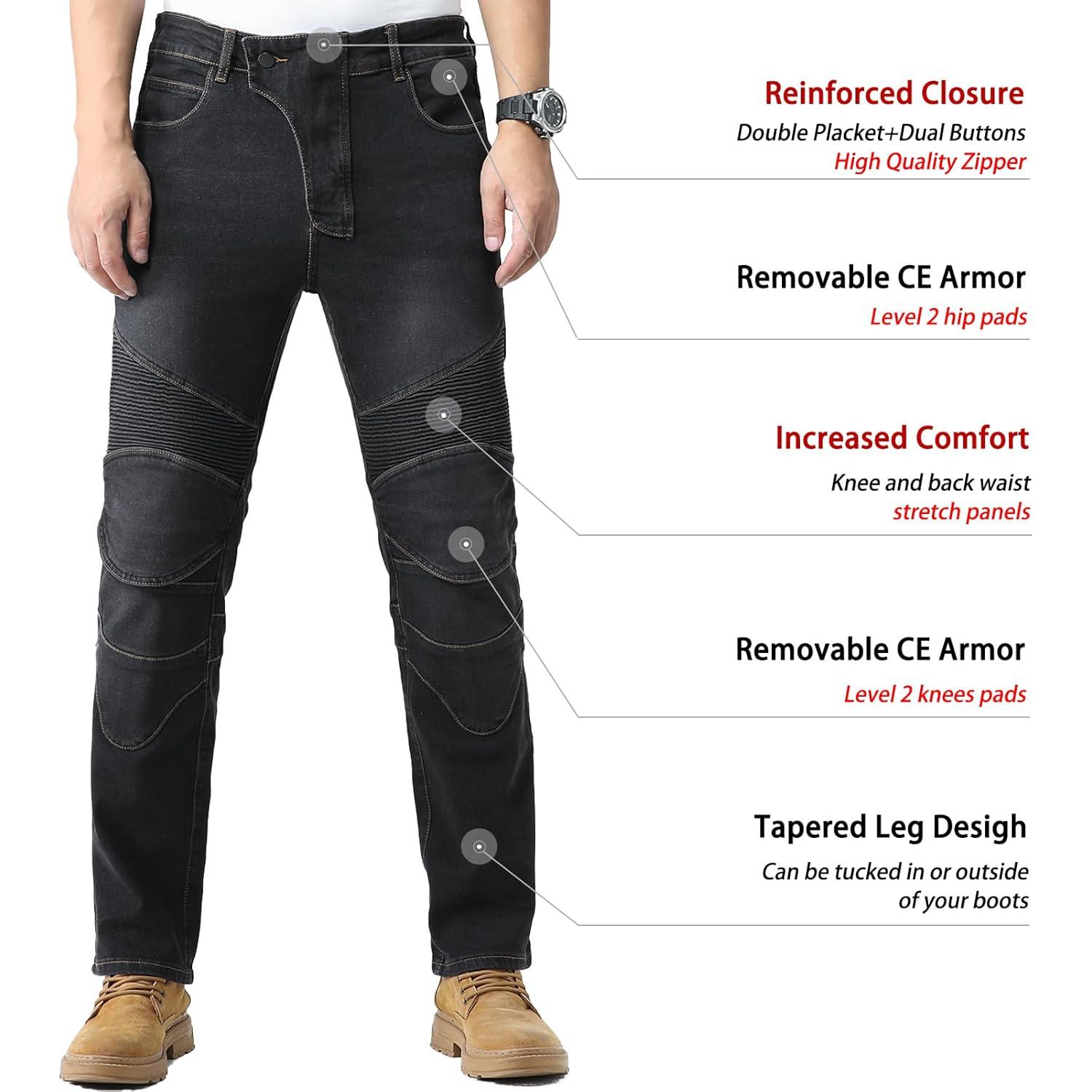 Pantalones de Motocicleta CTBQiTom para Hombre con Protectores CE