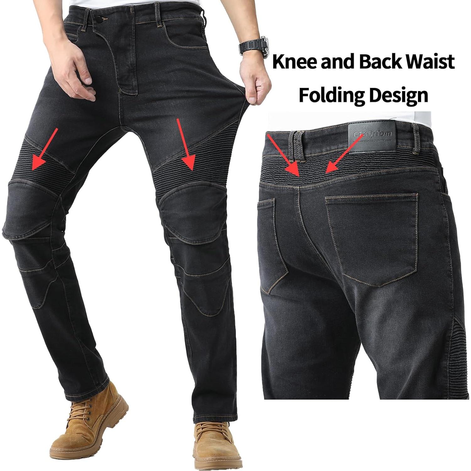 Pantalones de Motocicleta CTBQiTom para Hombre con Protectores CE