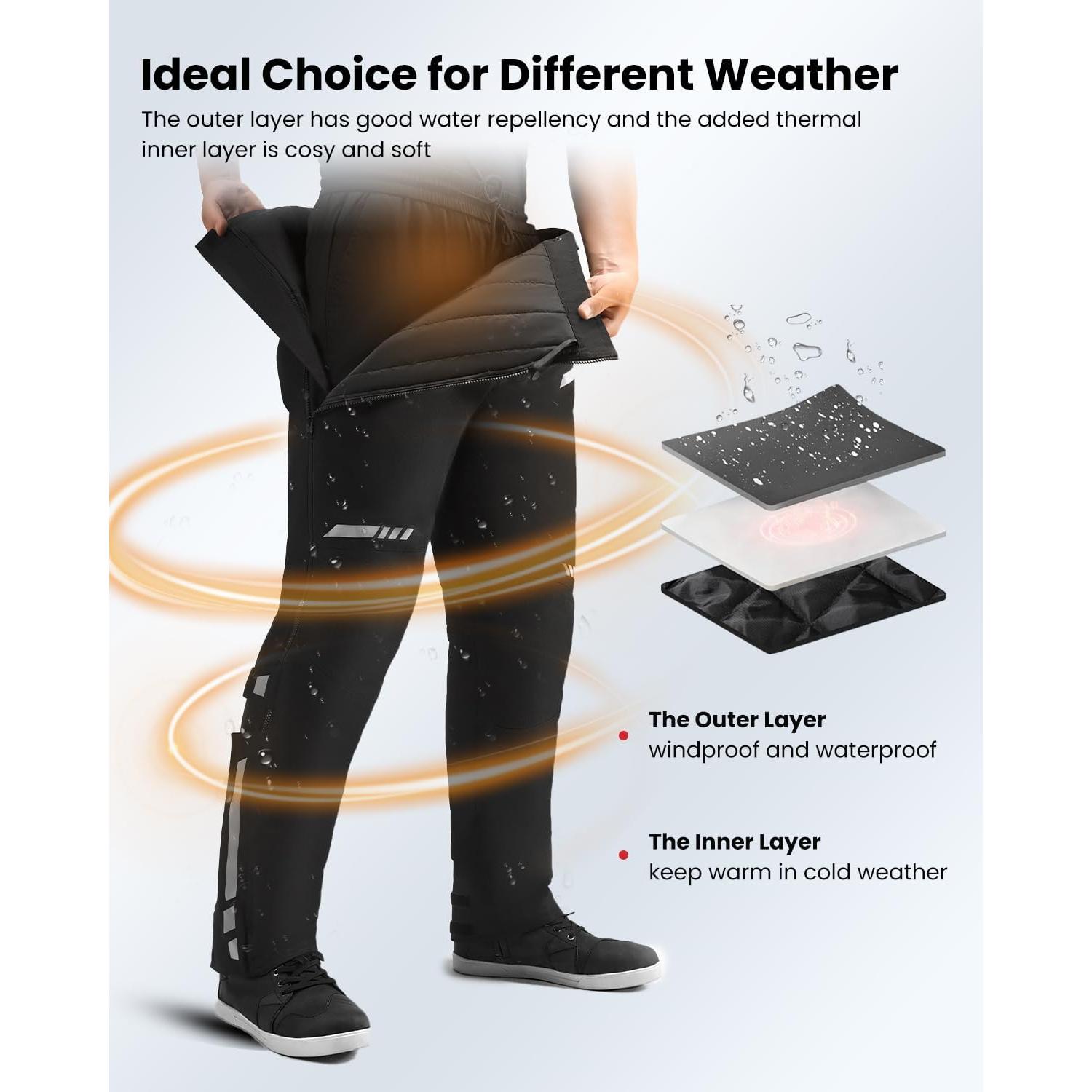 Pantalones de Moto Desmontables Auboa PF2 CE-2 Térmicos Negros