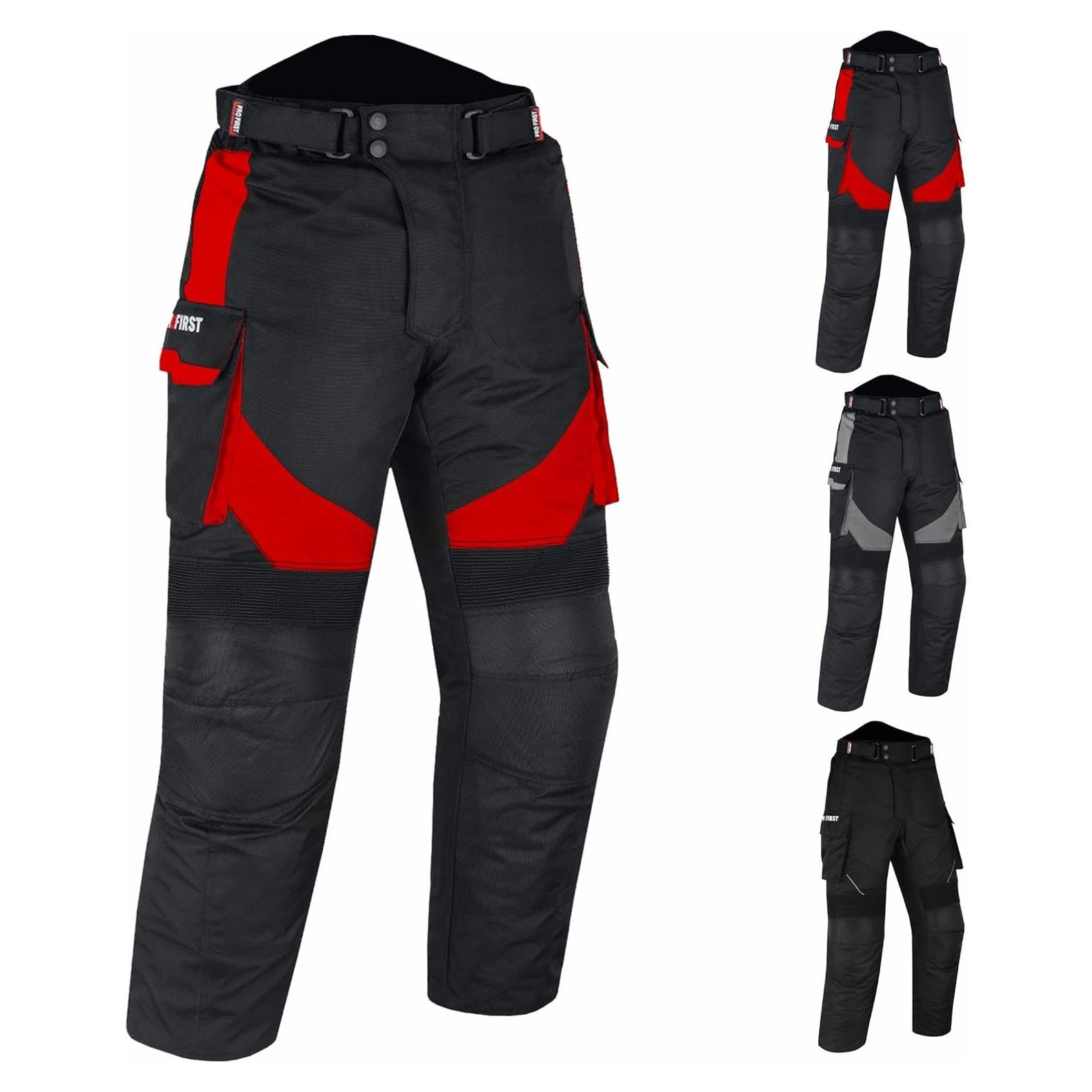 Pantalón de Motocicleta Impermeable Cordura Rojo 36W x 32L