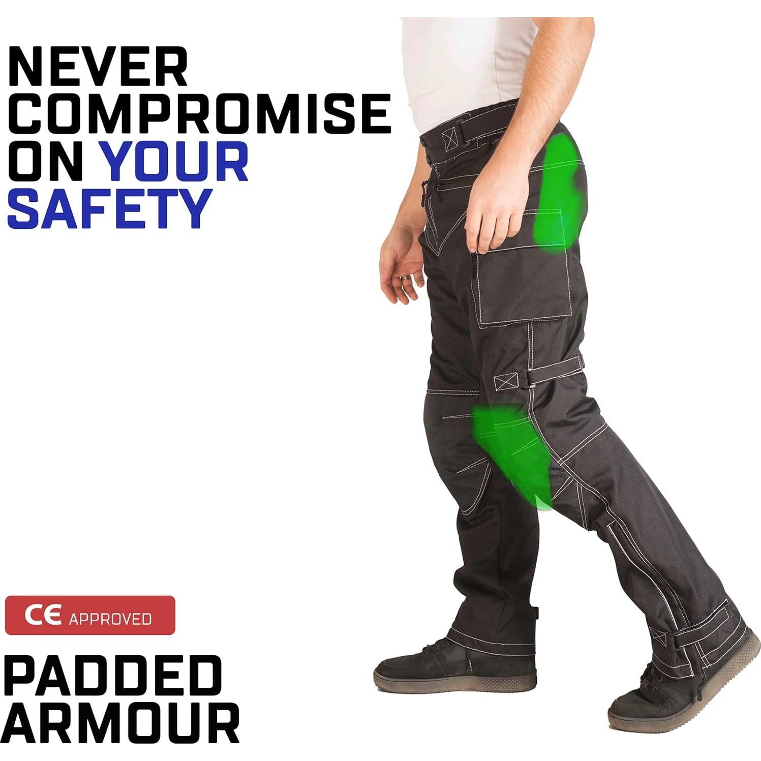 Pantalones de Moto Hombre Impermeables Wicked Stock CE Nivel 1