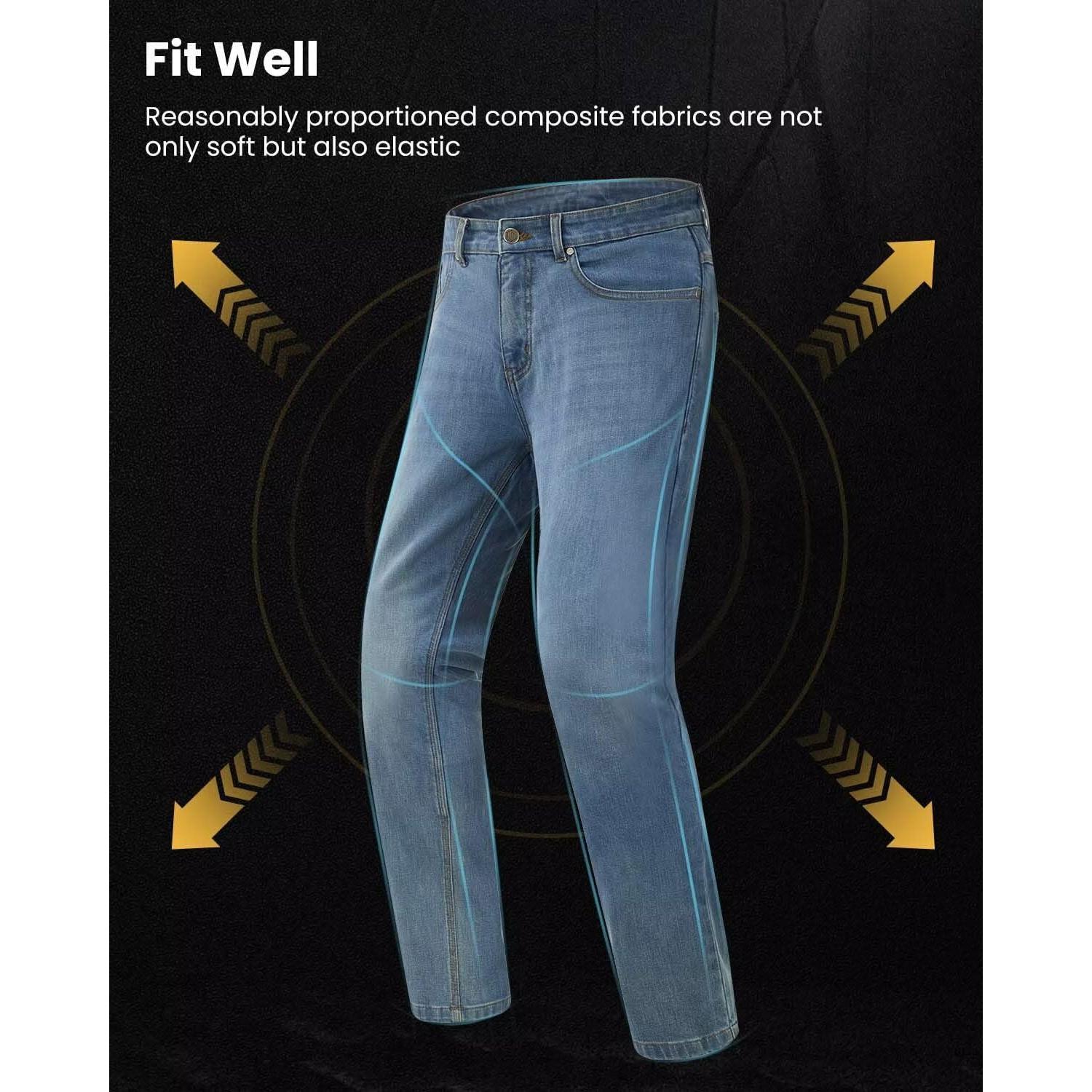 Pantalones de Motocicleta ILM PJN1 con Armadura CE Azul Claro