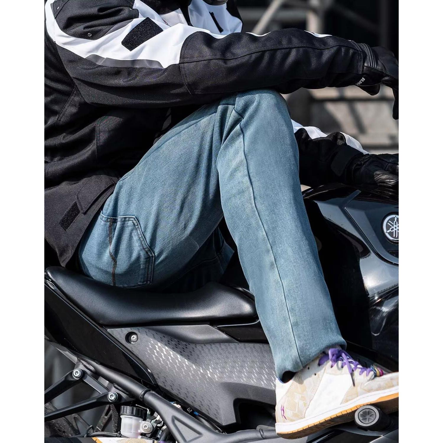 Pantalones de Motocicleta ILM PJN1 con Armadura CE Azul Claro