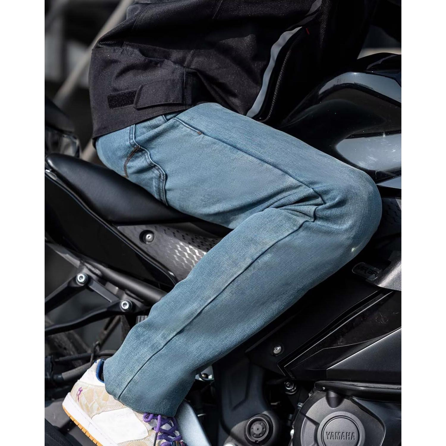 Pantalones de Motocicleta ILM PJN1 con Armadura CE Azul Claro