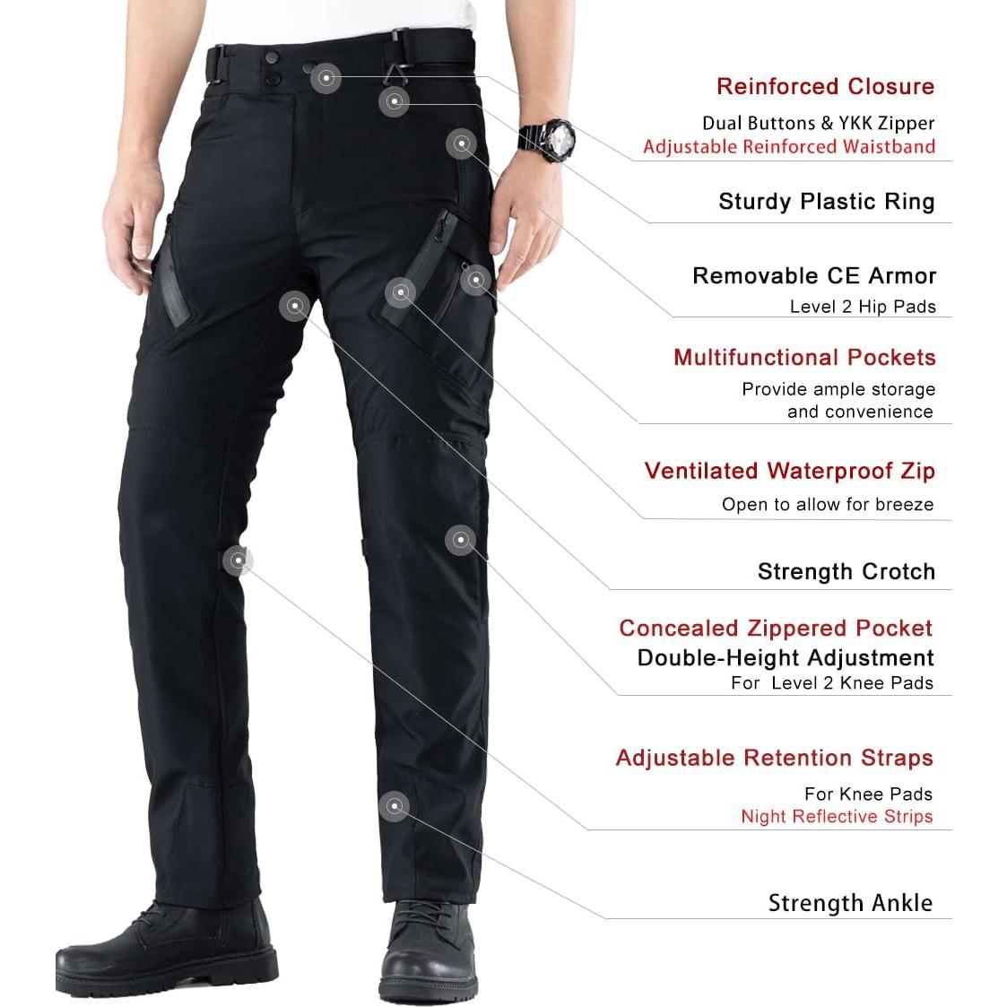 Pantalones de Motocicleta CTBQiTom Impermeables y Transpirables