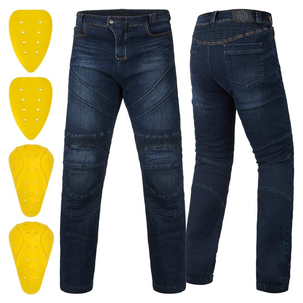 Pantalones de Moto ILM BJN01 Azul con Armadura CE 34W x 30L