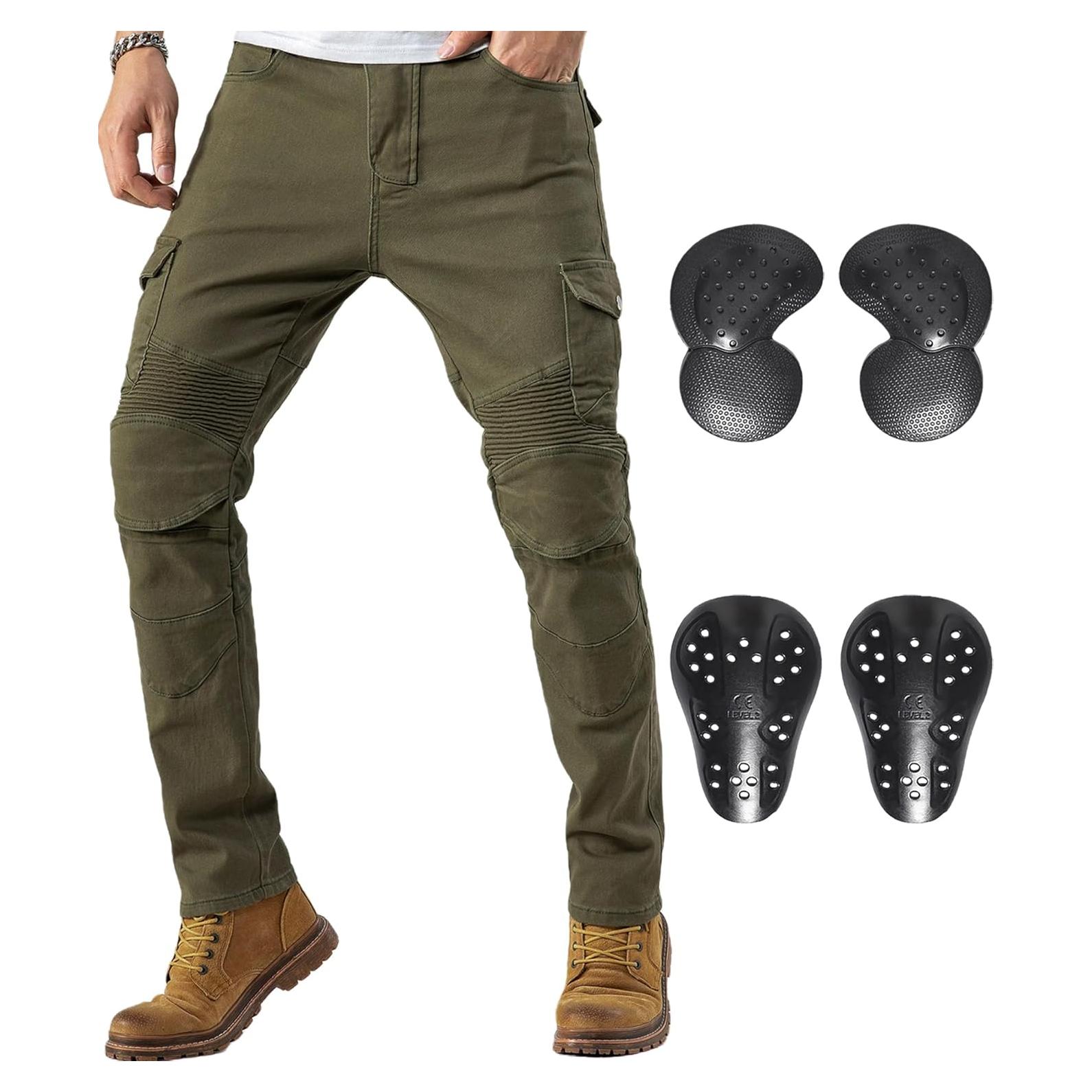 Pantalones de Motocicleta CTBQiTom para Hombre con Armadura CE