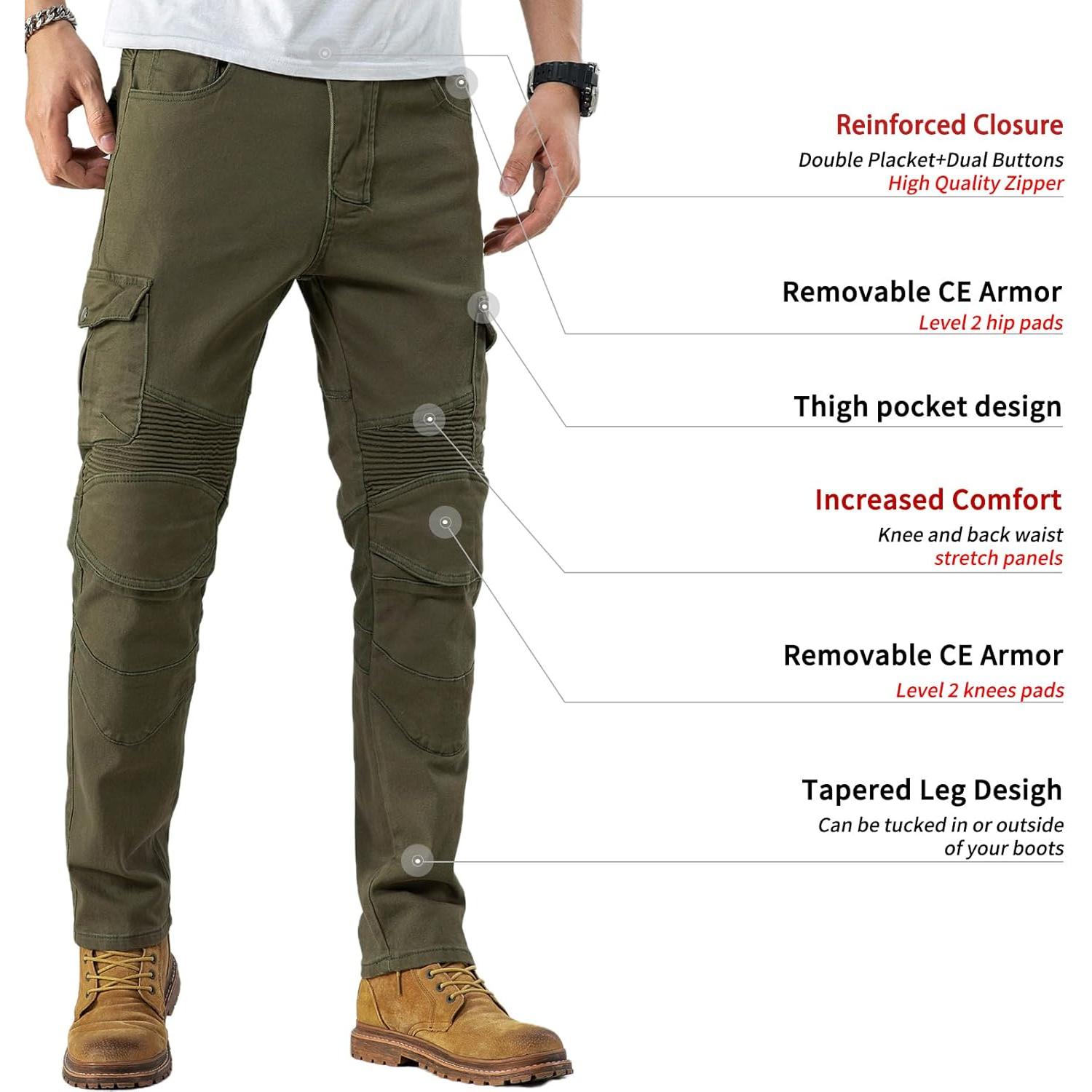 Pantalones de Motocicleta CTBQiTom para Hombre con Armadura CE