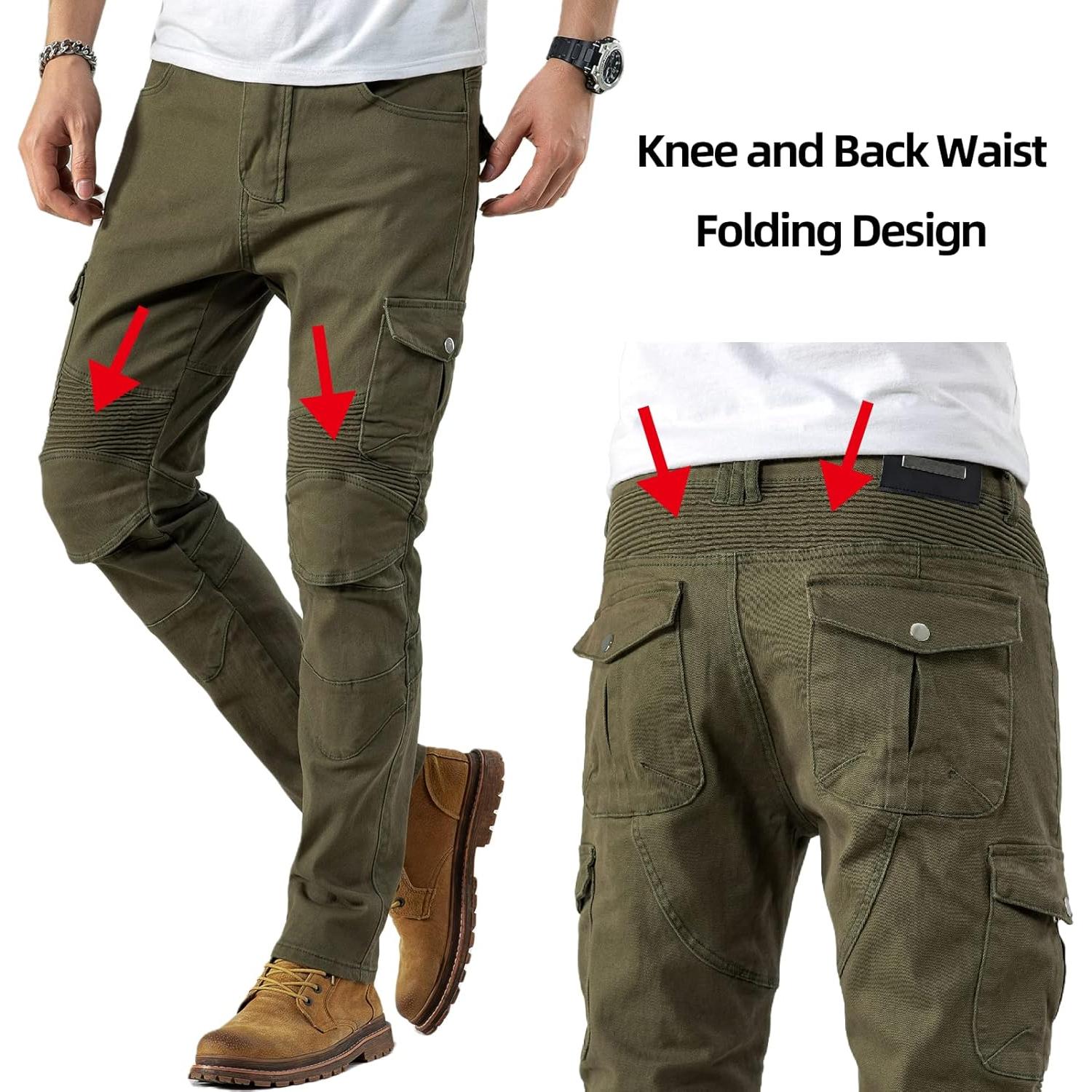 Pantalones de Motocicleta CTBQiTom para Hombre con Armadura CE