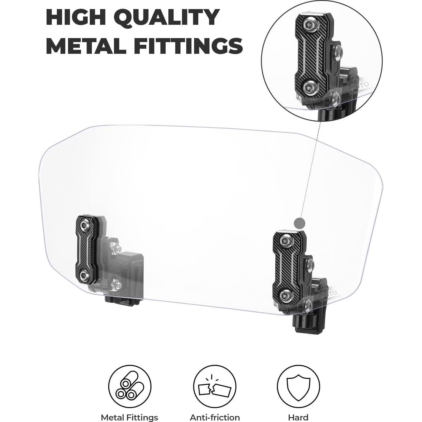 Parabrisas de Motocicleta KEMIMOTO Ajustable de Aluminio Claro