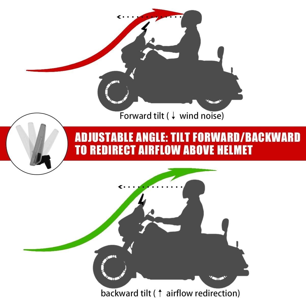 Extensión de Parabrisas de Motocicleta KICRY Transparente