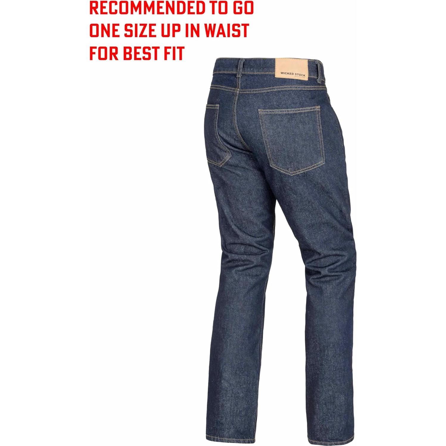 WICKED STOCK Men's Riding Pants with CE LEVEL2 Armor - Dark Blue