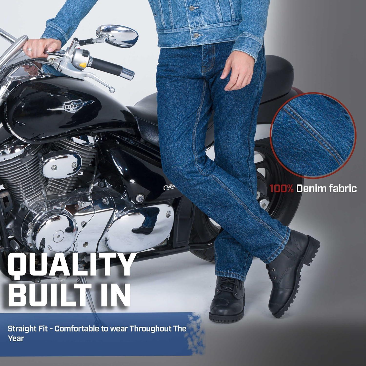 WICKED STOCK Men's Riding Pants with CE LEVEL2 Armor - Dark Blue