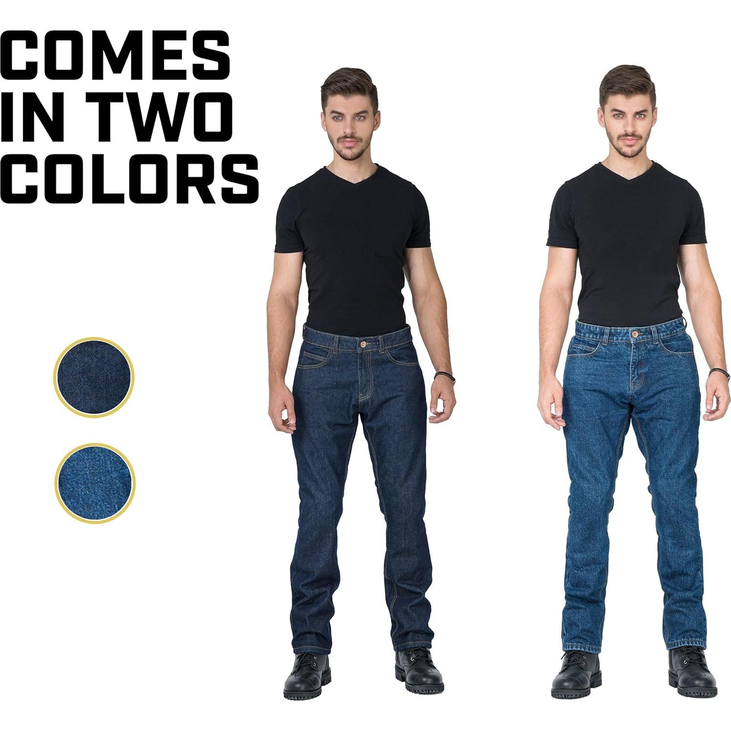 WICKED STOCK Men's Riding Pants with CE LEVEL2 Armor - Dark Blue