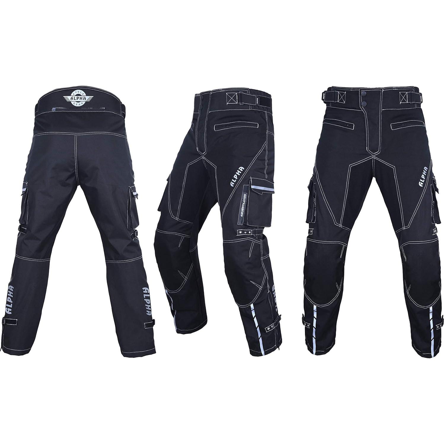 Pantalones de Motocross Alpha Cycle Gear 40W x 30L Negro
