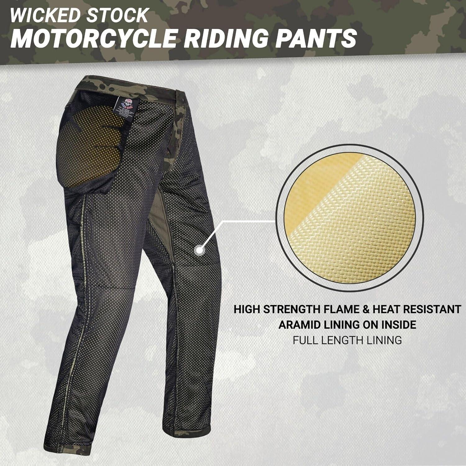 Pantalones de Motocicleta WICKEDSTOCK CE Nivel 2 Tácticos