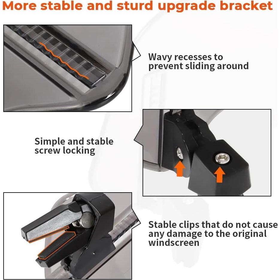 Extensión de Parabrisas Motoparty Universal Clip-On 31.4x14.4cm