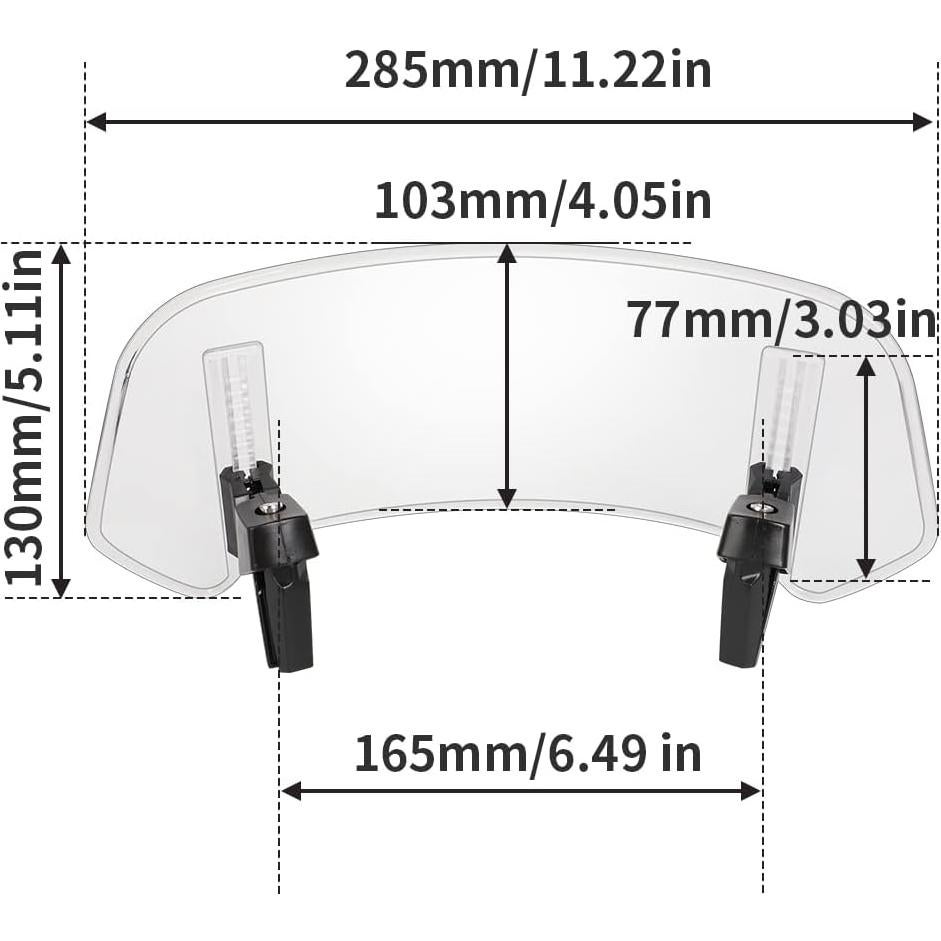 Extensión de Parabrisas Motoparty Universal Clip-On 31.4x14.4cm
