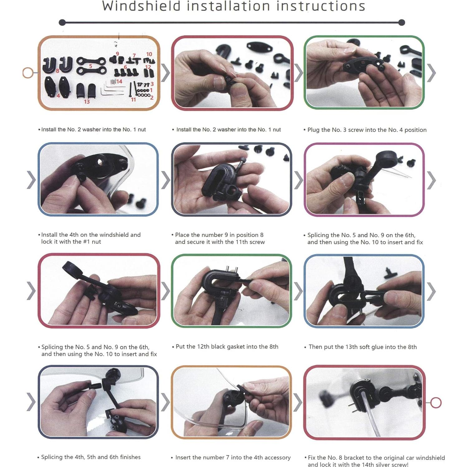 Extensión de Parabrisas Ajustable LANQIAN 295mm Universal