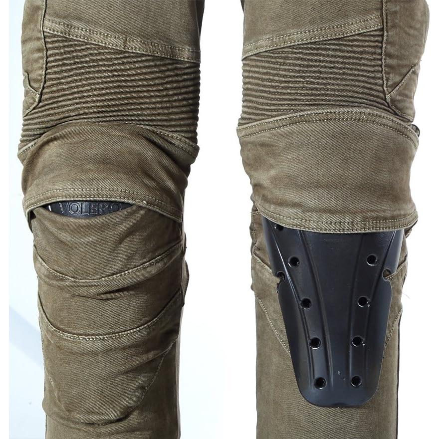 Pantalones de Motocicleta Takuey con Almohadillas Verde Militar