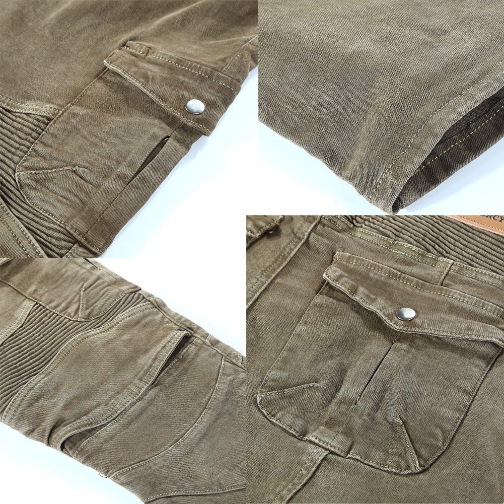 Pantalones de Motocicleta Takuey con Almohadillas Verde Militar