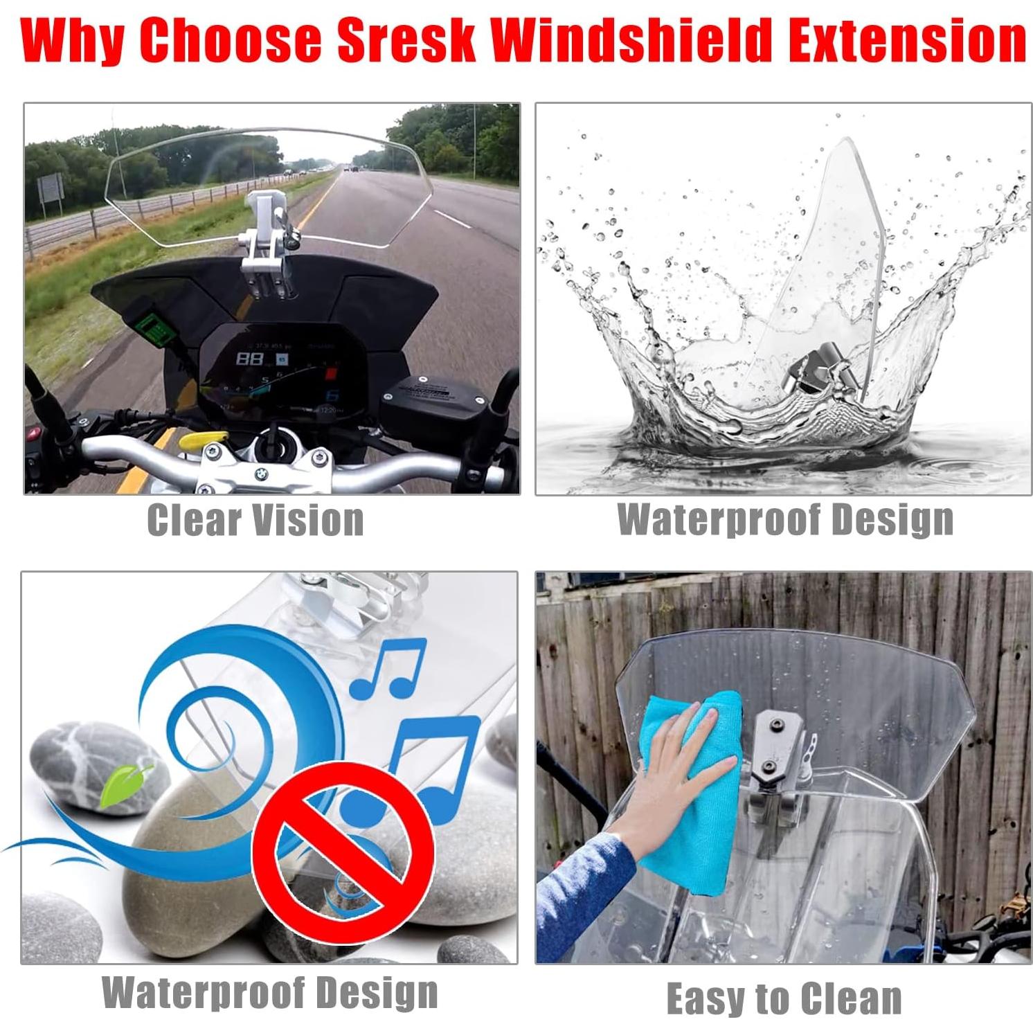 Extensión de Parabrisas Universal Sresk HDWINDSHIELD para Motocicletas