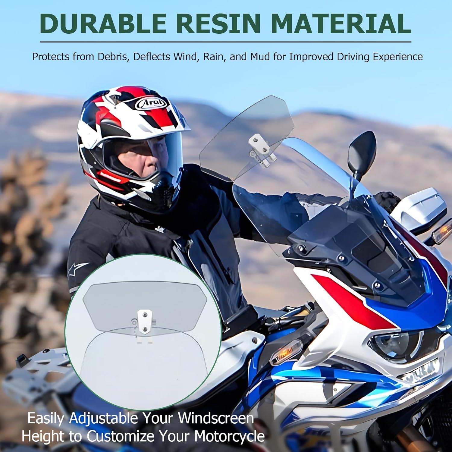 Deflector de Viento JiGiU para Motocicleta Clip-On Humo