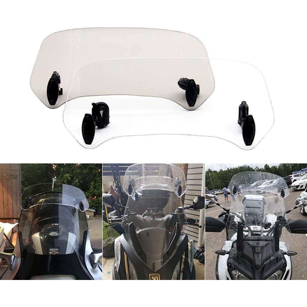 Parabrisas Ajustable Evomosa Clip-On para Motocicleta Gris