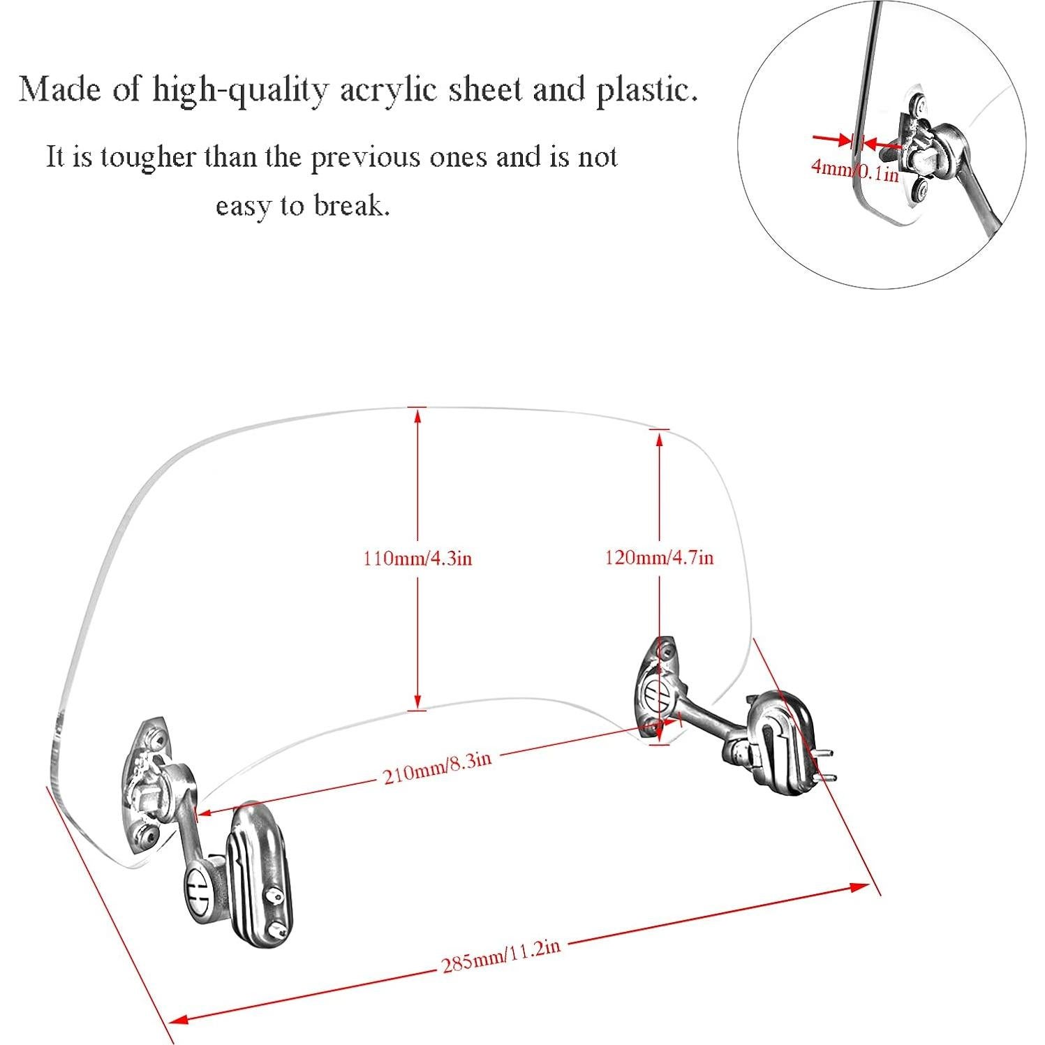 Extensión Parabrisas Universal SOPINEKO 210mm Ahumado para Motocicleta