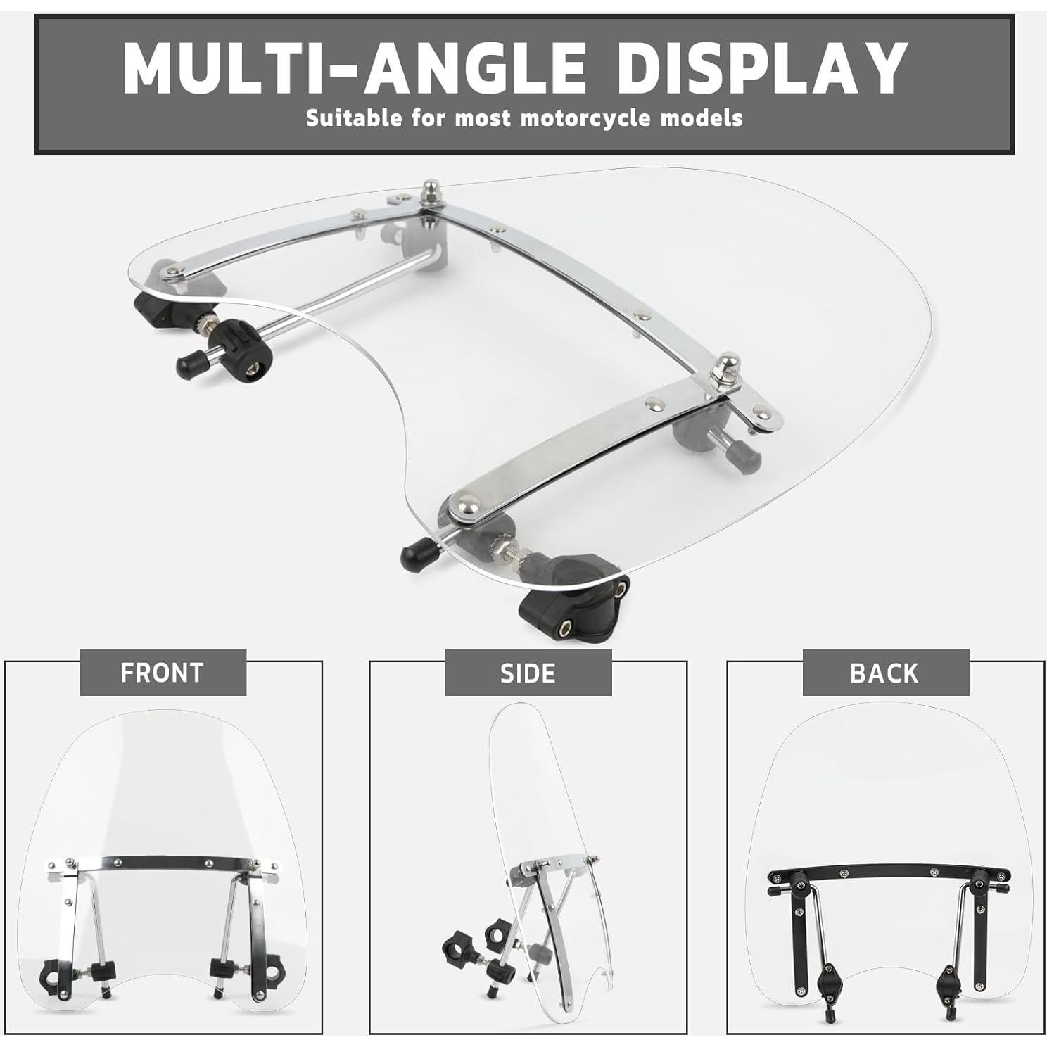 Parabrisas Ondulado DREAMIZER para Motocicleta 46x41cm