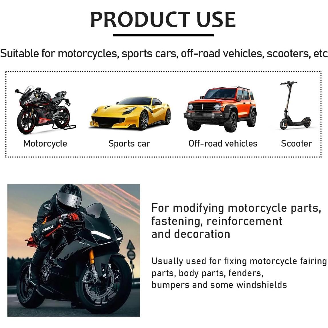 Kit de Tornillos de Parabrisas de Motocicleta KVAEY 10 PCS Rojo