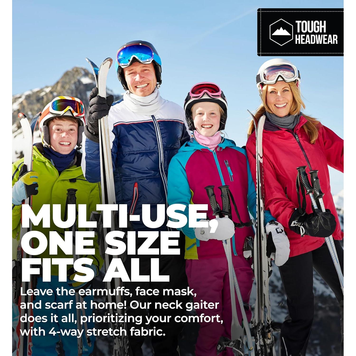 Gaiter de Cuello Reversible Tough Headwear - Forro Polar Gris