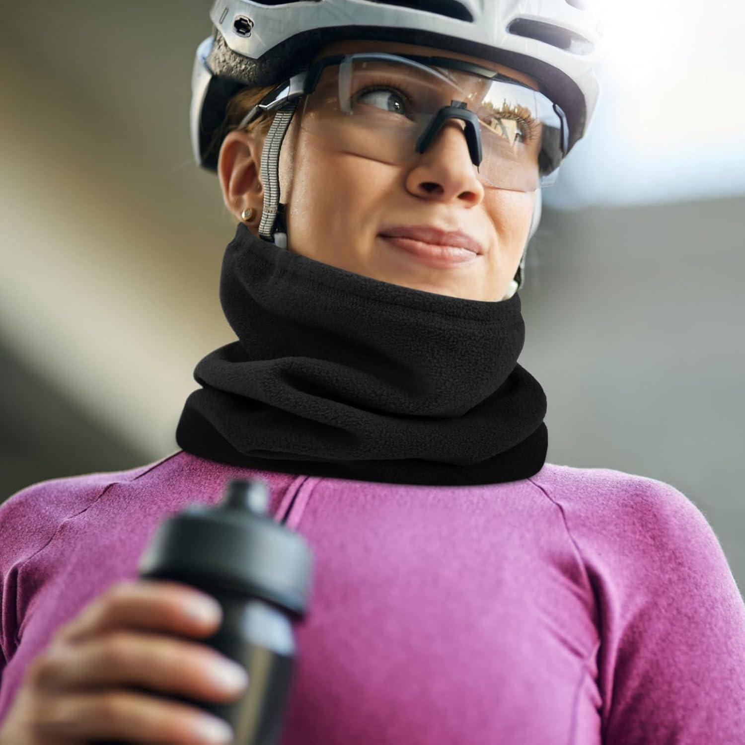 12 Piezas Calentador de Cuello Polar Unisex Negro Multifuncional