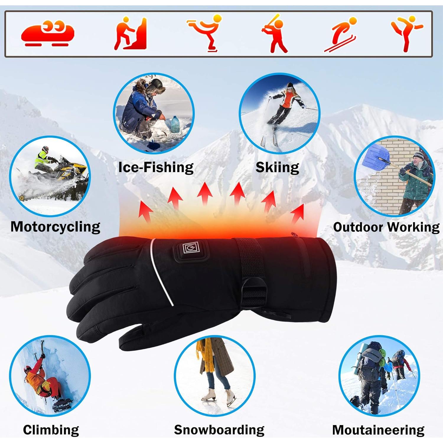 Guantes Calentados Eléctricos Autocastle Térmicos 7.4V Touch