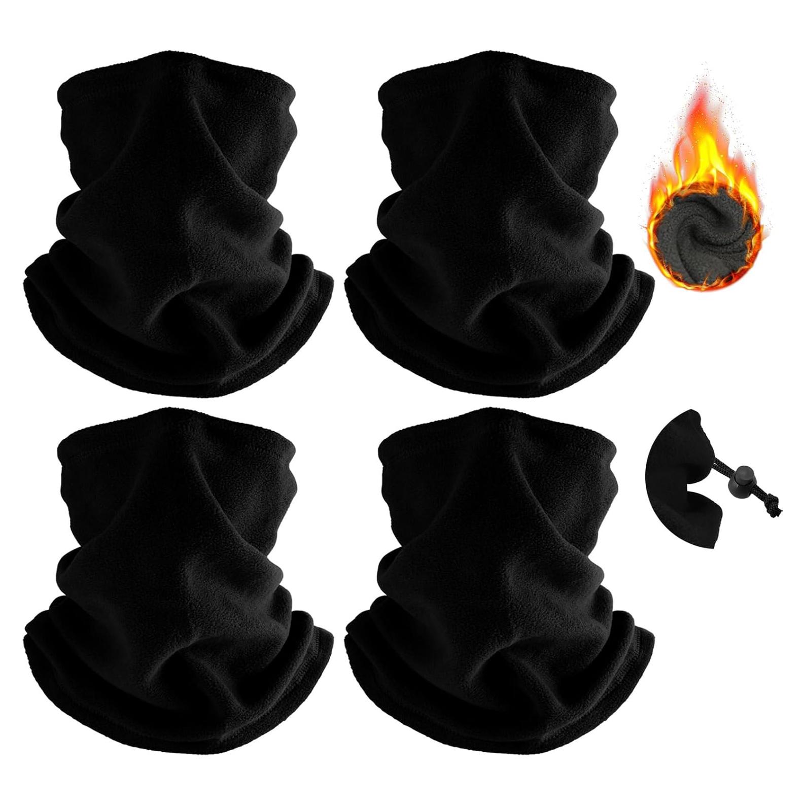 Calentador de Cuello Balaclava Invierno Finvizo 4 Piezas Negro