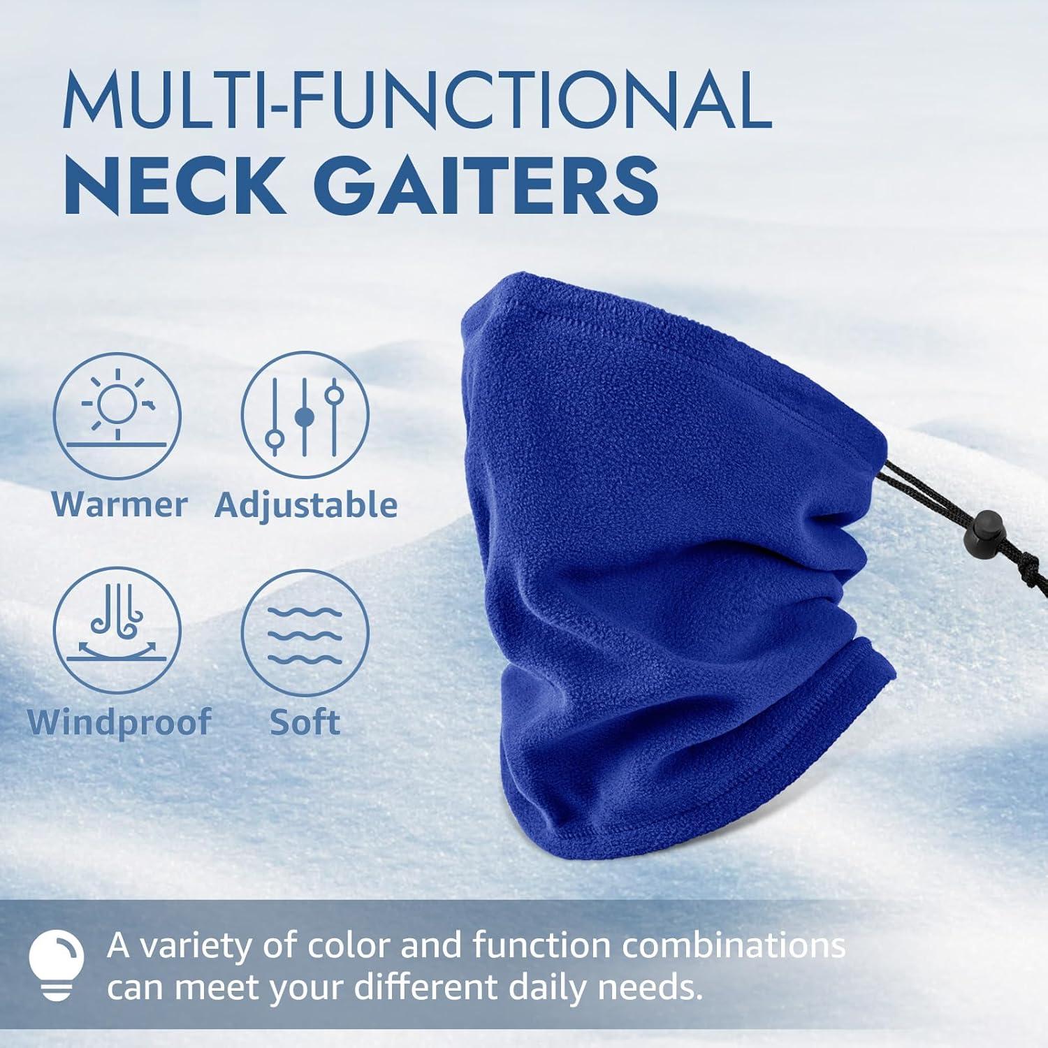 Calentador de Cuello Balaclava Invierno Finvizo 4 Piezas Negro