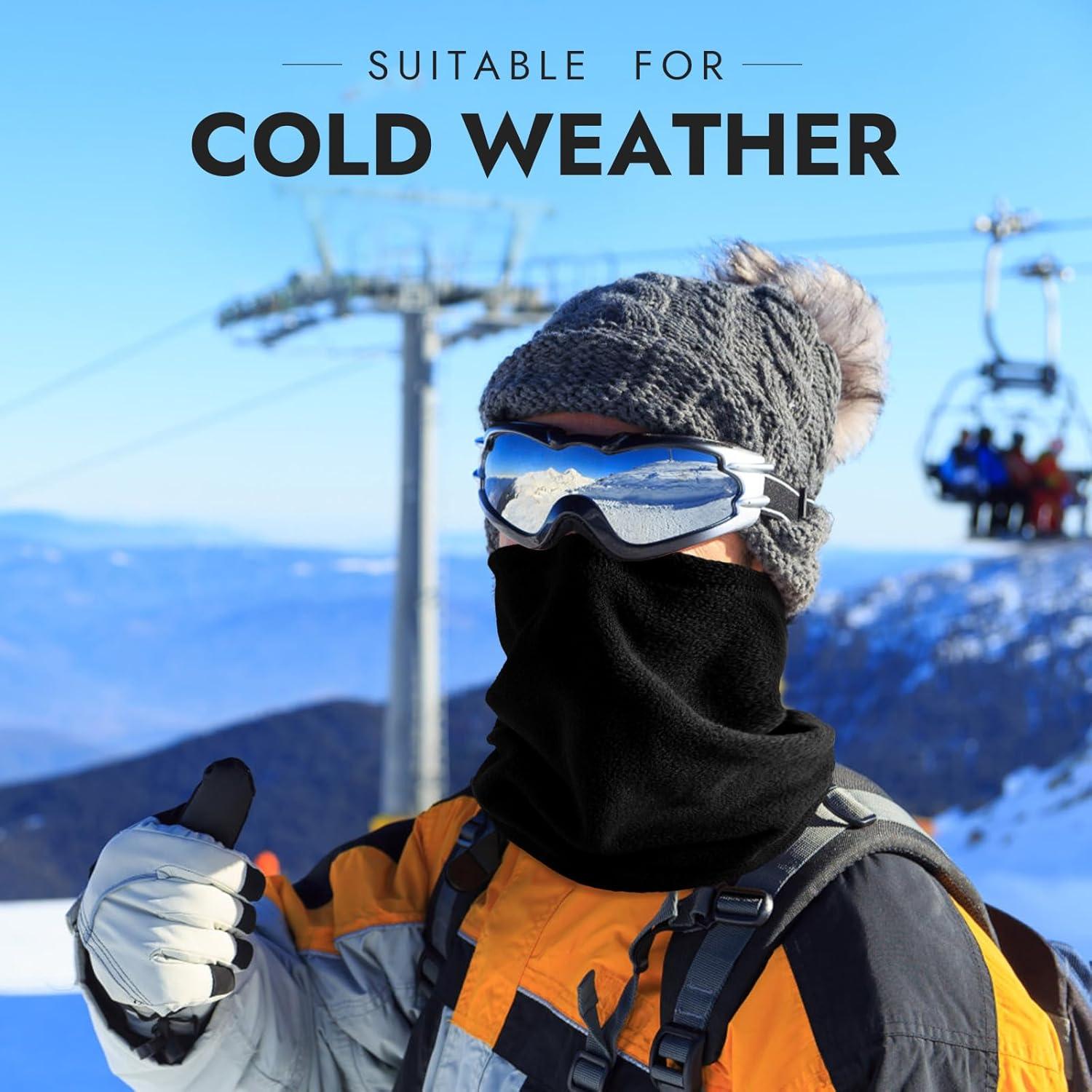 Calentador de Cuello Balaclava Invierno Finvizo 4 Piezas Negro