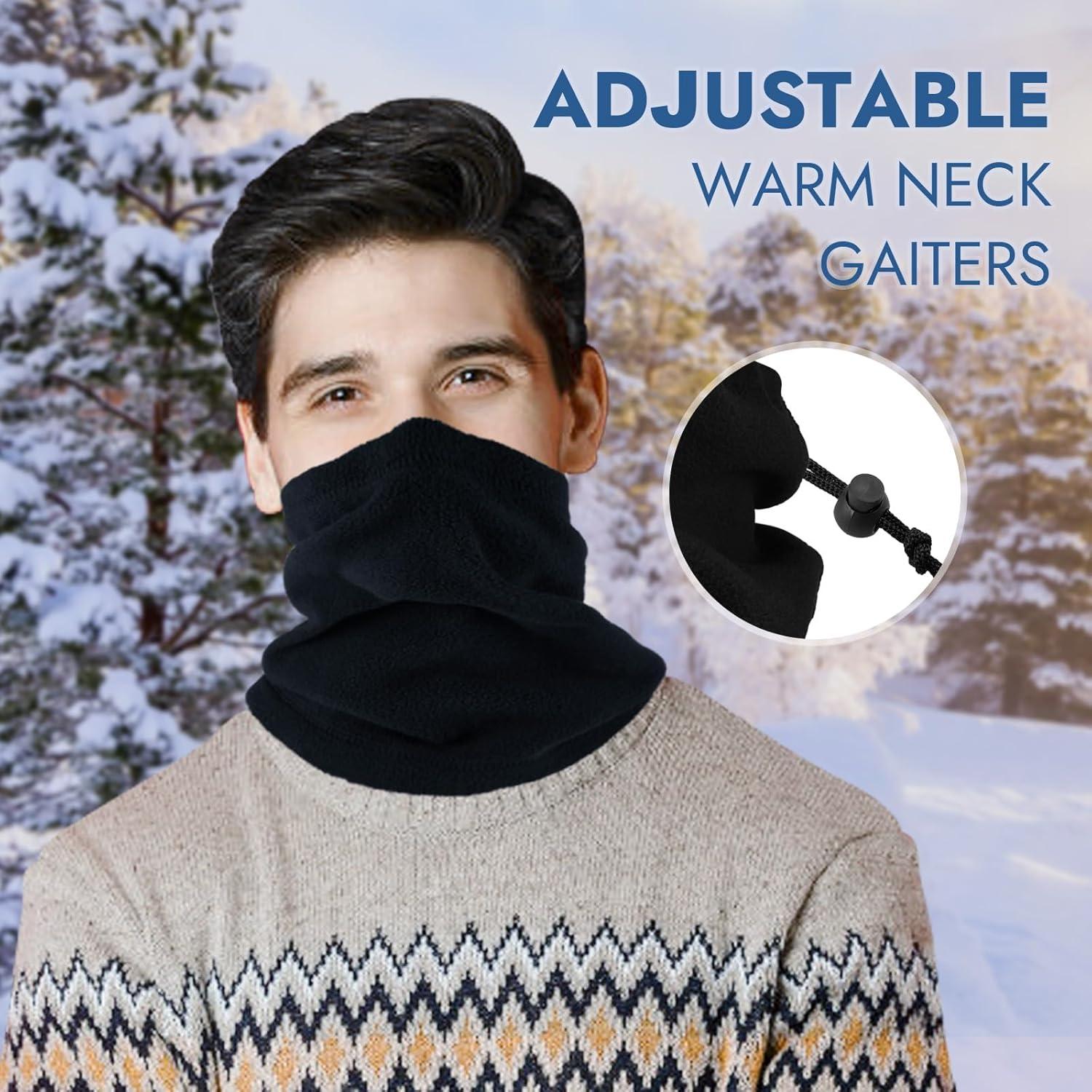 Calentador de Cuello Balaclava Invierno Finvizo 4 Piezas Negro