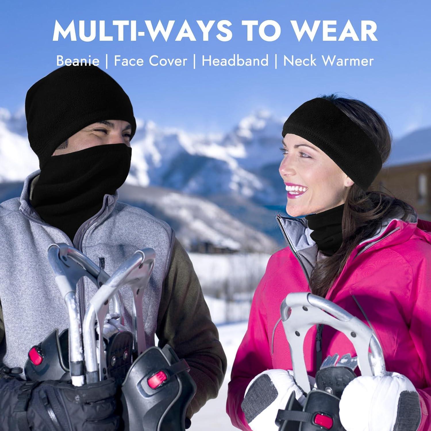 Calentador de Cuello Balaclava Invierno Finvizo 4 Piezas Negro