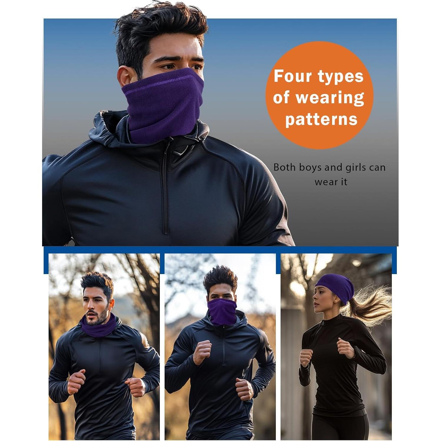 Gaiter de Cuello de Forro Polar Unisex Púrpura - Calentador de Cuello