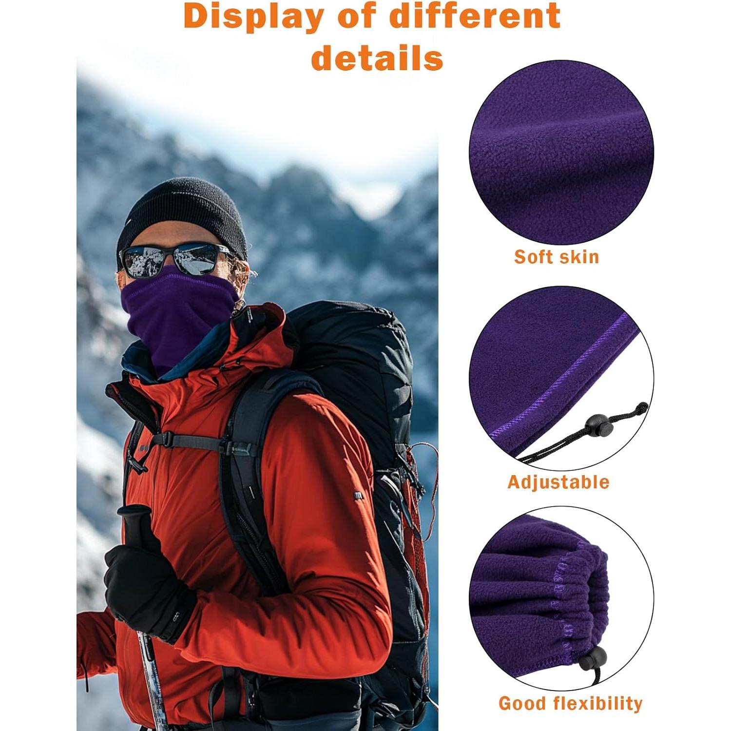 Gaiter de Cuello de Forro Polar Unisex Púrpura - Calentador de Cuello