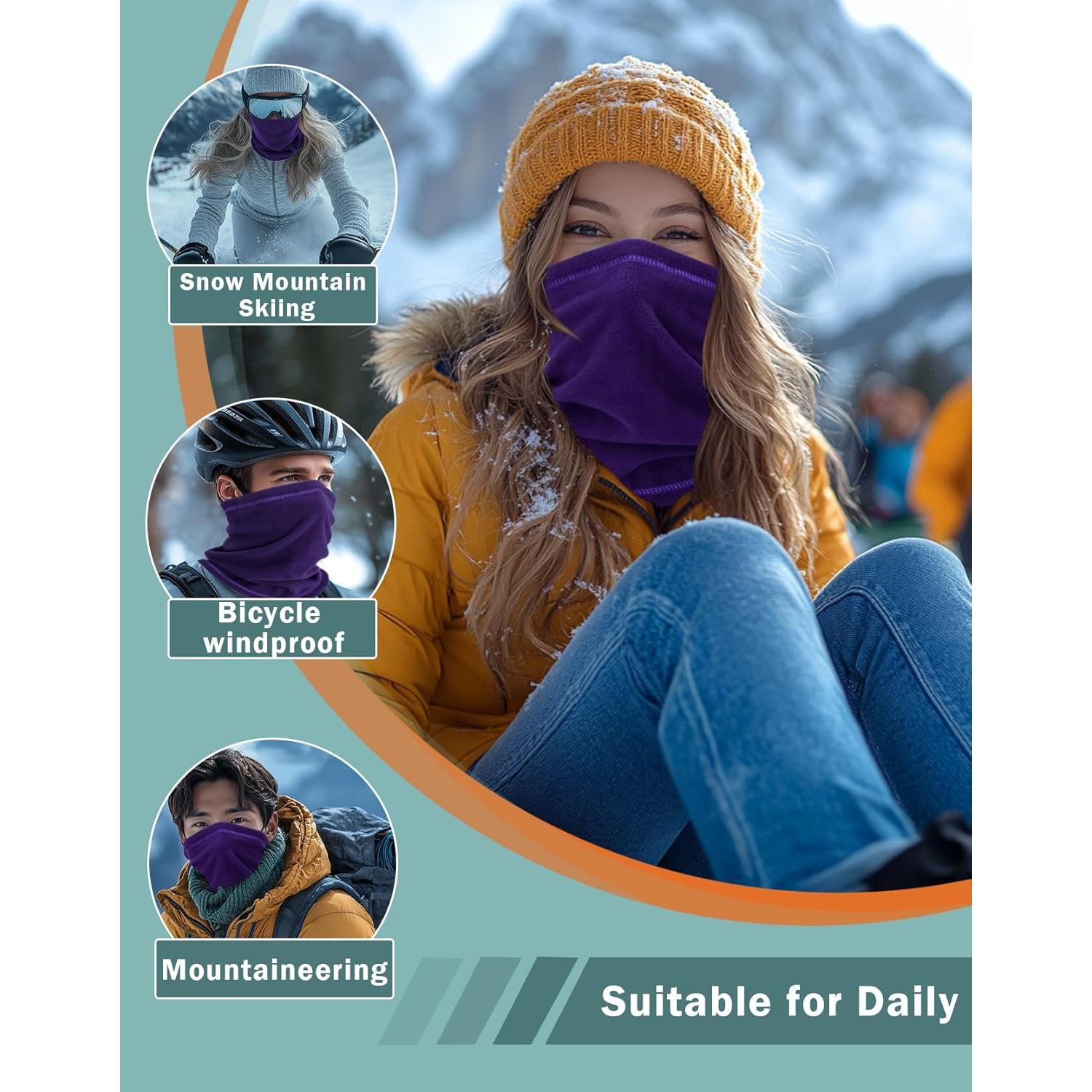 Gaiter de Cuello de Forro Polar Unisex Púrpura - Calentador de Cuello