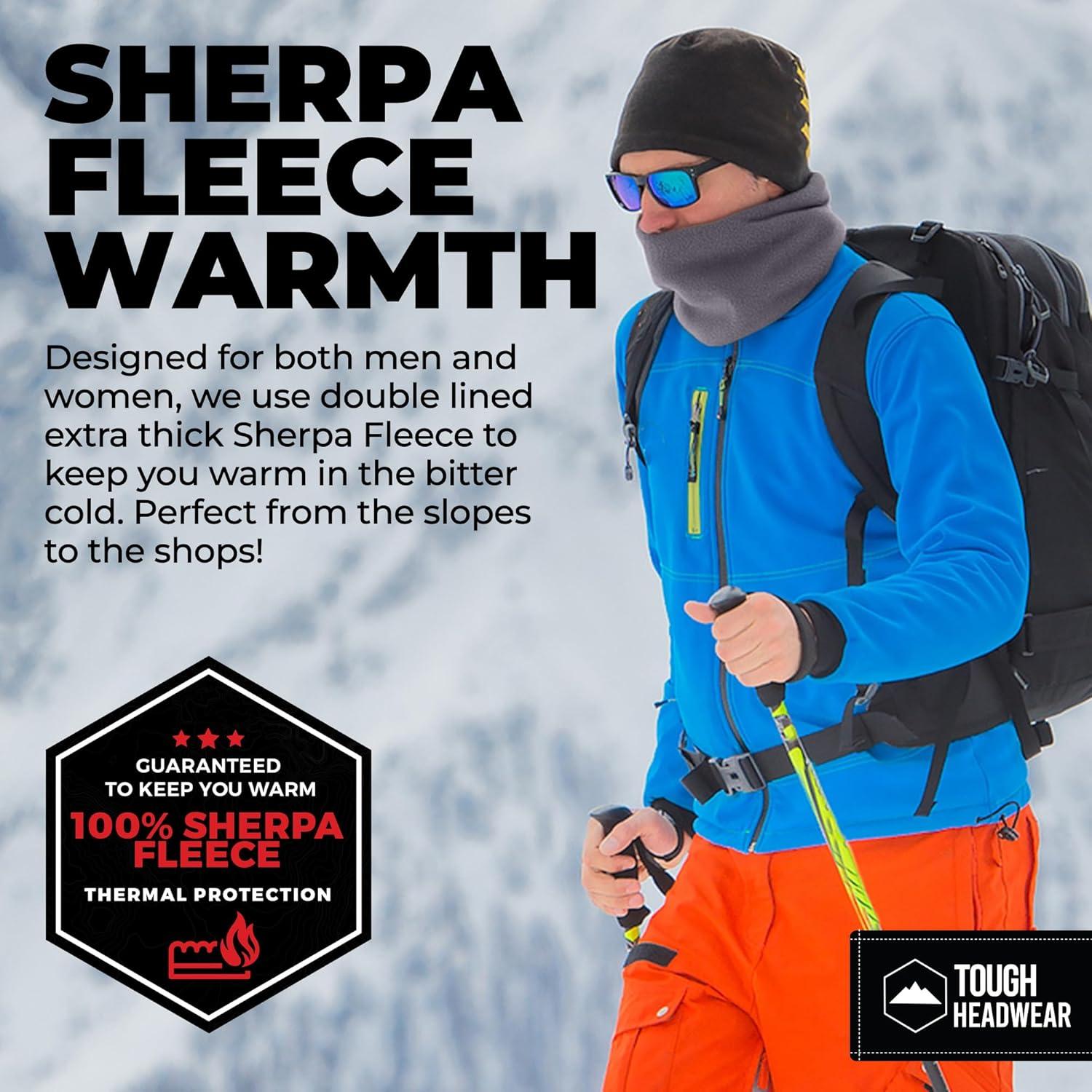 Calentador de Cuello de Forro Polar Tough Headwear Gris